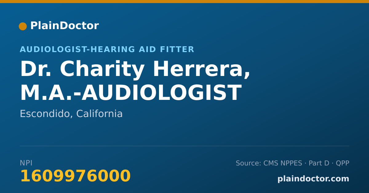 Shareable card for Charity Herrera, M.A.-AUDIOLOGIST - Audiologist-Hearing Aid Fitter, Escondido, CA
