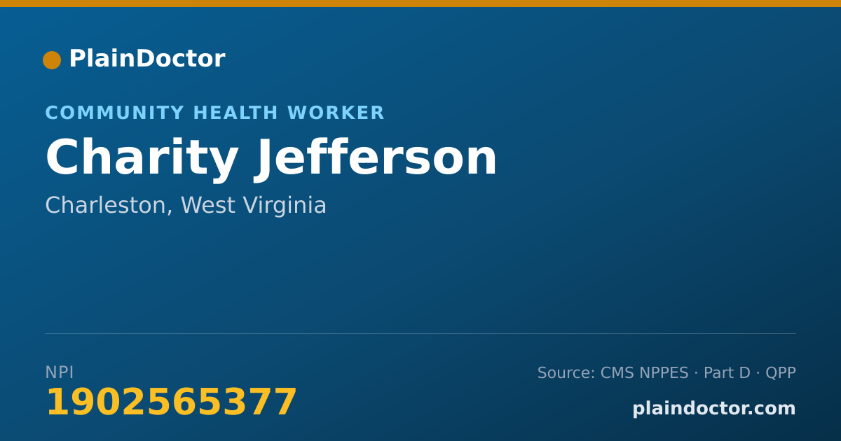 Shareable card for Charity Jefferson - Community Health Worker, Charleston, WV