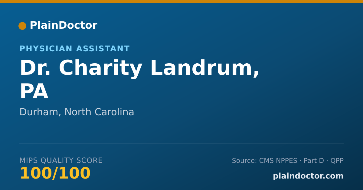 Shareable card for Charity Landrum, PA - Physician Assistant, Durham, NC