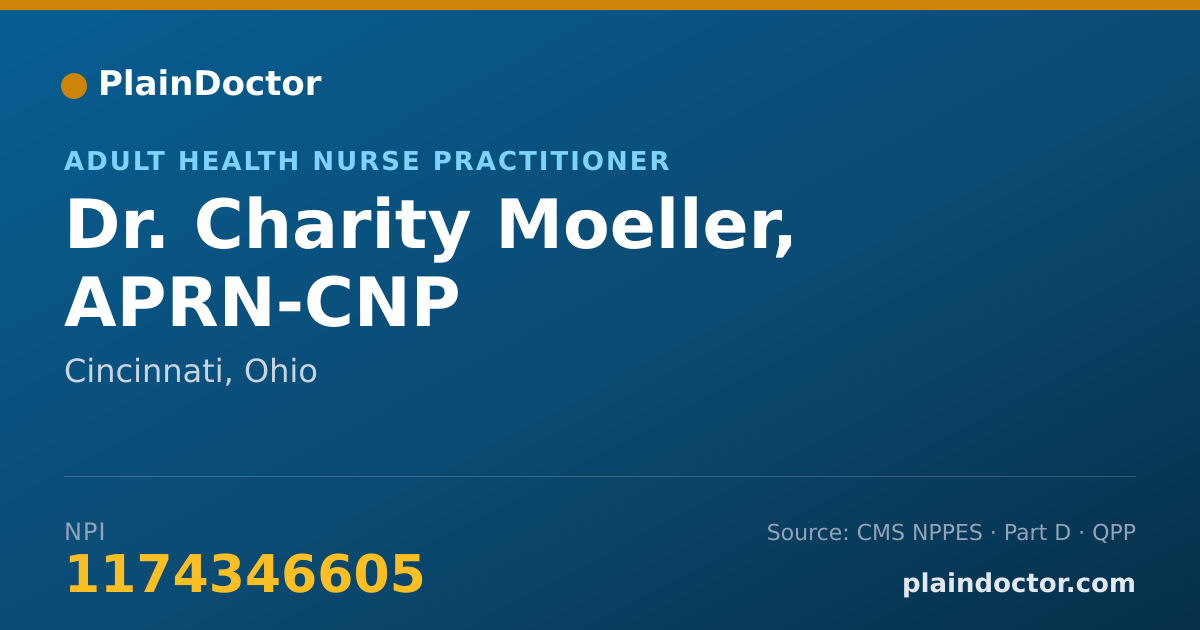 Shareable card for Charity Moeller, APRN-CNP - Adult Health Nurse Practitioner, Cincinnati, OH