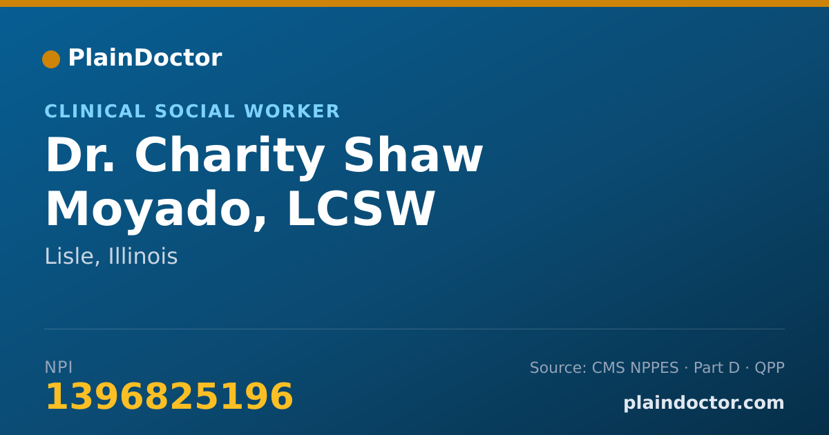 Shareable card for Charity Shaw Moyado, LCSW - Clinical Social Worker, Lisle, IL