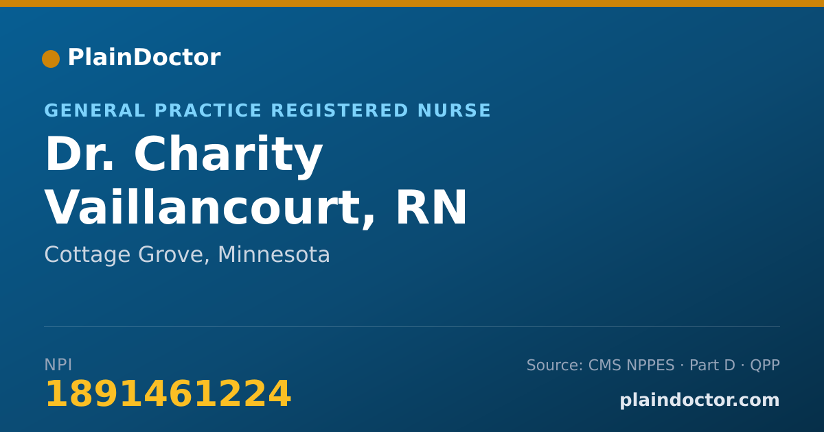 Shareable card for Charity Vaillancourt, RN - General Practice Registered Nurse, Cottage Grove, MN