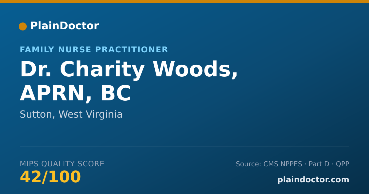 Shareable card for Charity Woods, APRN, BC - Family Nurse Practitioner, Sutton, WV