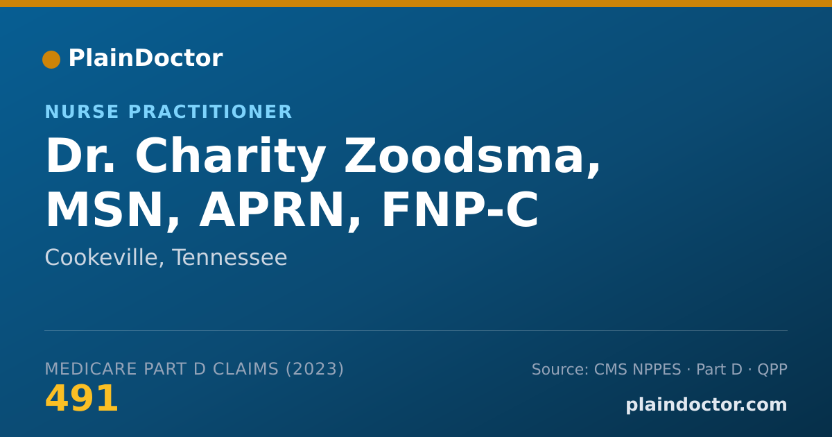 Shareable card for Charity Zoodsma, MSN, APRN, FNP-C - Nurse Practitioner, Cookeville, TN
