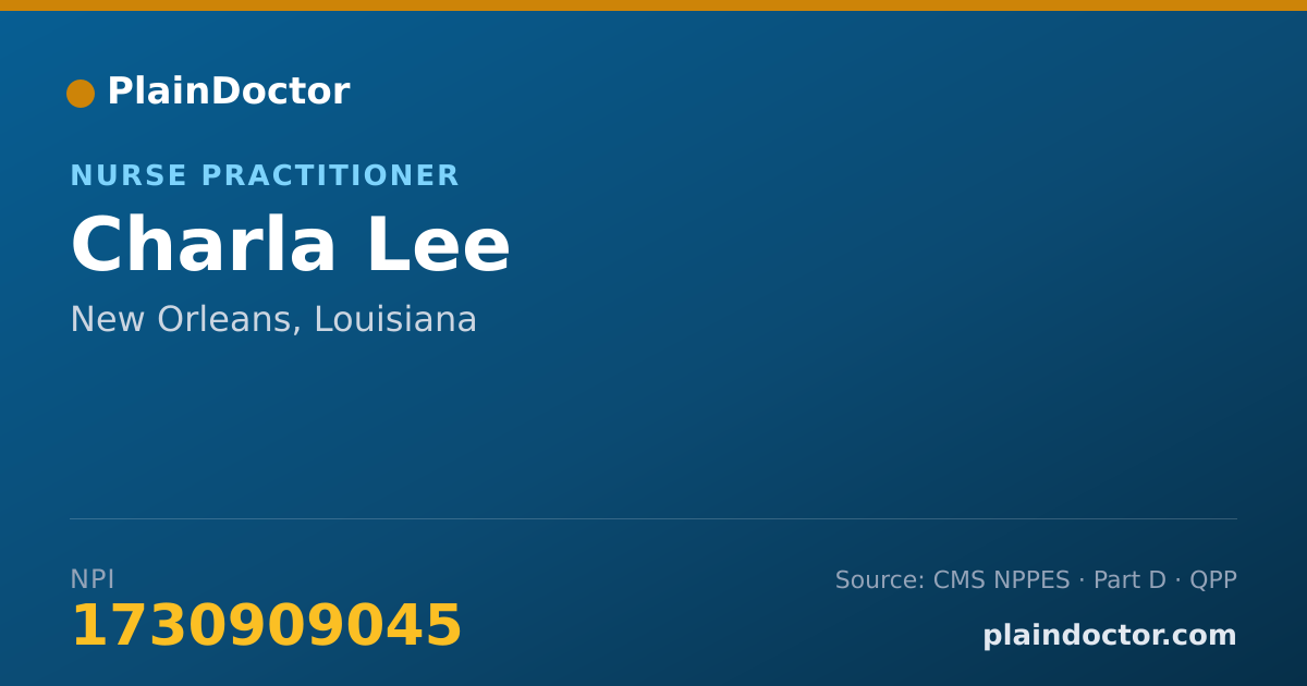 Shareable card for Charla Lee - Registered Nurse, New Orleans, LA