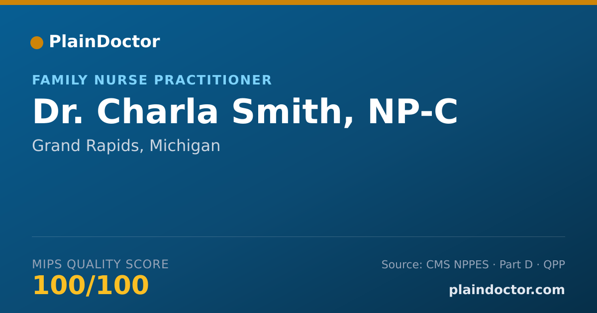 Shareable card for Charla Smith, NP-C - Family Nurse Practitioner, Grand Rapids, MI