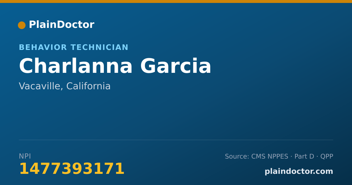 Shareable card for Charlanna Garcia - Behavior Technician, Vacaville, CA