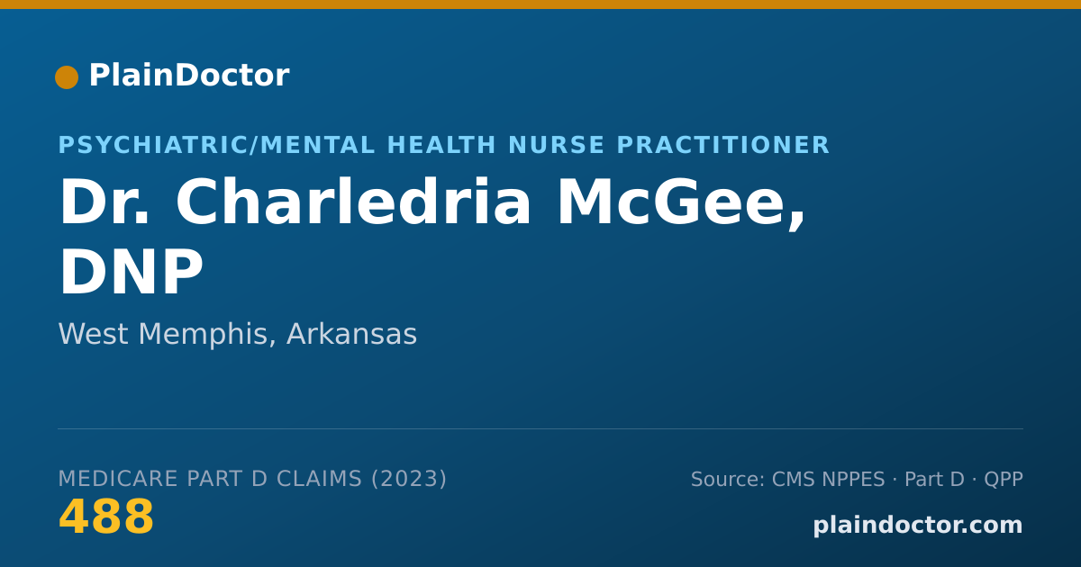 Shareable card for Charledria McGee, DNP - Psychiatric/Mental Health Nurse Practitioner, West Memphis, AR