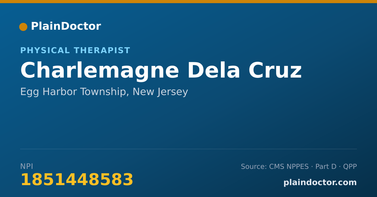 Shareable card for Charlemagne Dela Cruz - Physical Therapist, Egg Harbor Township, NJ