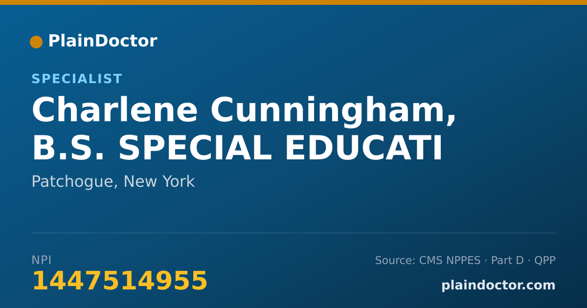 Shareable card for Charlene Cunningham, B.S. SPECIAL EDUCATI - Specialist, Patchogue, NY