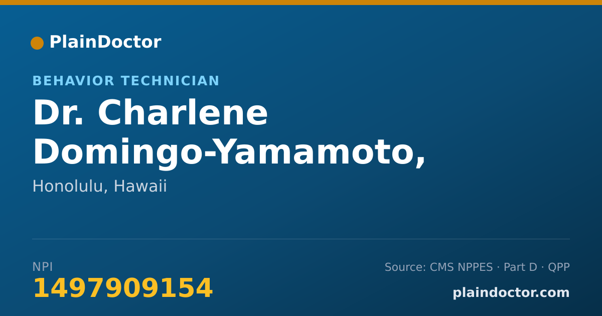 Shareable card for Charlene Domingo-Yamamoto, L.AC., M.AC.O.M. - Behavior Technician, Honolulu, HI