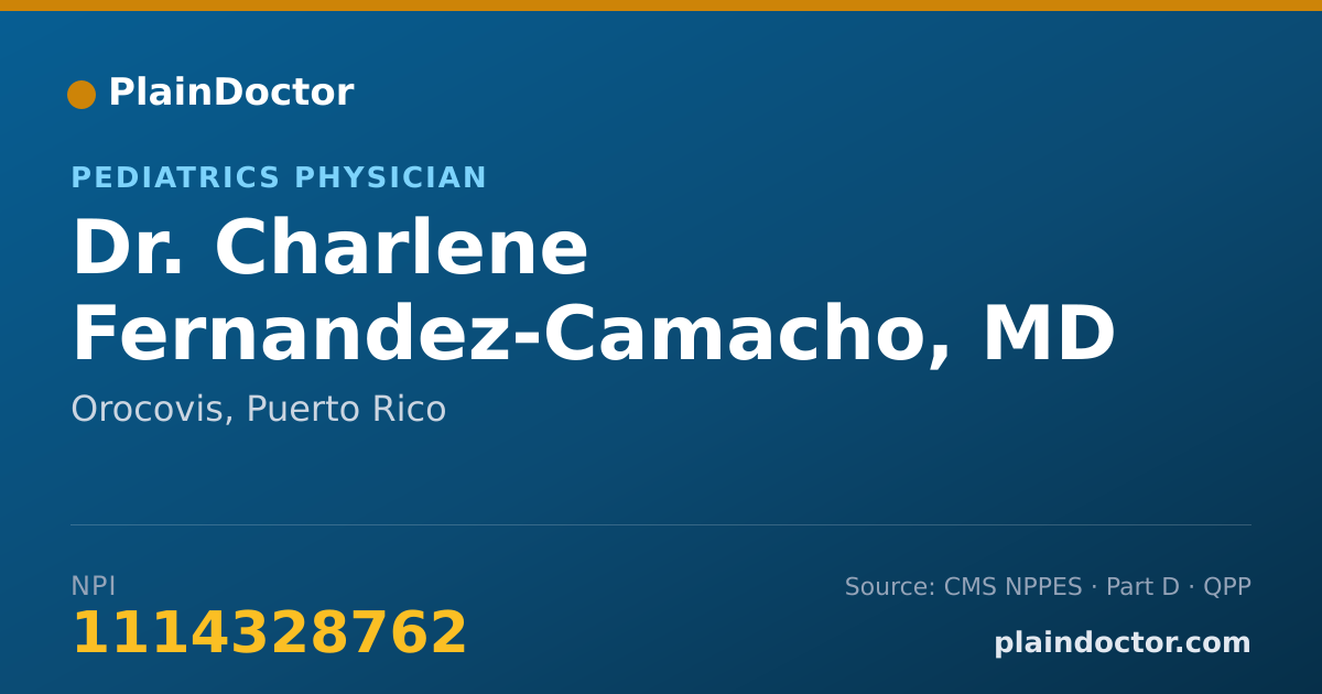 Shareable card for Charlene Fernandez-Camacho, MD - Pediatrics Physician, Orocovis, PR