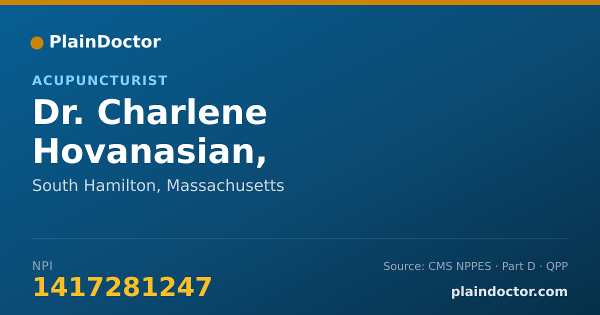Shareable card for Charlene Hovanasian, ACUPUNCTURIST - Acupuncturist, South Hamilton, MA