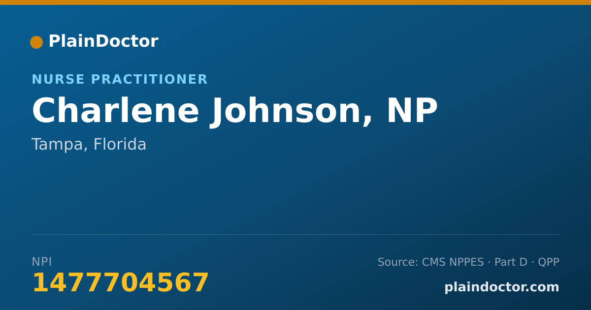 Shareable card for Charlene Johnson, NP - Nurse Practitioner, Tampa, FL