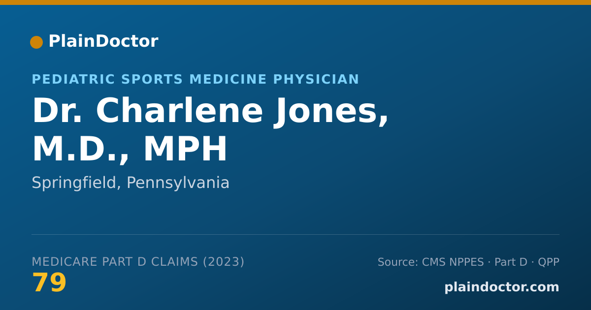 Shareable card for Charlene Jones, M.D., MPH - Pediatric Sports Medicine Physician, Springfield, PA