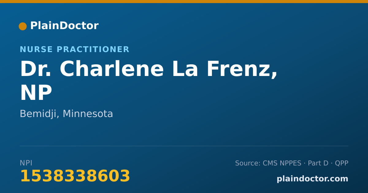 Shareable card for Charlene La Frenz, NP - Nurse Practitioner, Bemidji, MN