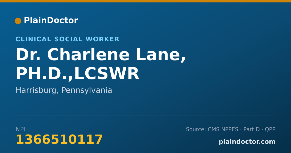 Shareable card for Charlene Lane, PH.D.,LCSWR - Clinical Social Worker, Harrisburg, PA