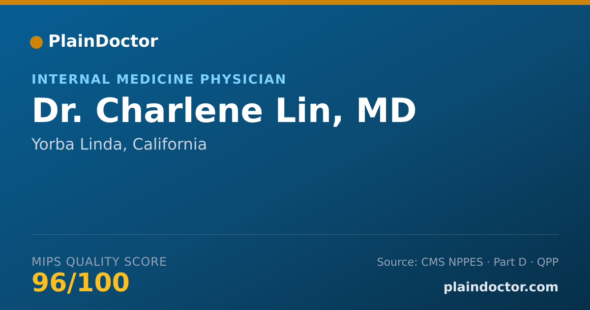 Shareable card for Charlene Lin, MD - Internal Medicine Physician, Yorba Linda, CA
