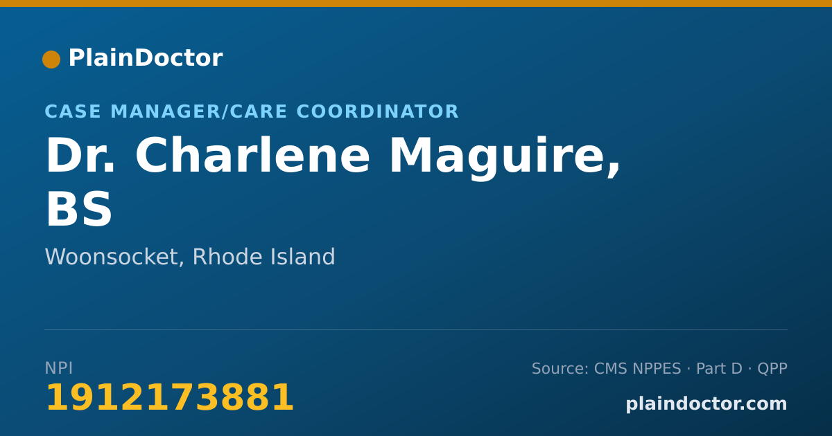 Shareable card for Charlene Maguire, BS - Case Manager/Care Coordinator, Woonsocket, RI