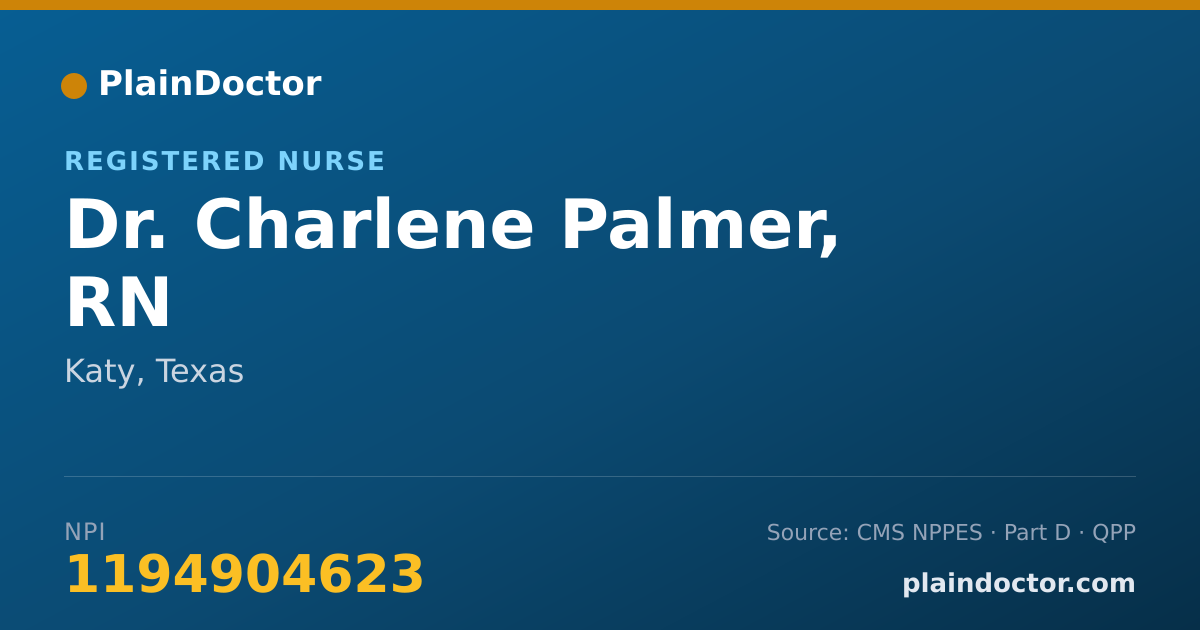 Shareable card for Charlene Palmer, RN - Registered Nurse, Katy, TX