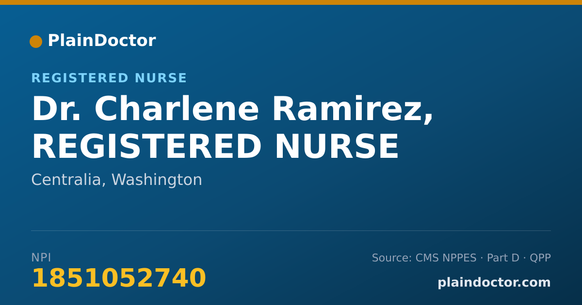 Shareable card for Charlene Ramirez, REGISTERED NURSE - Registered Nurse, Centralia, WA
