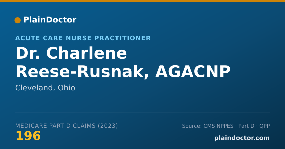 Shareable card for Charlene Reese-Rusnak, AGACNP - Acute Care Nurse Practitioner, Cleveland, OH