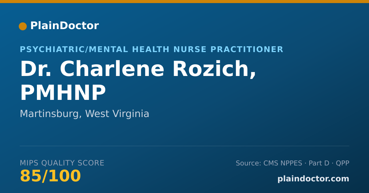 Shareable card for Charlene Rozich, PMHNP - Psychiatric/Mental Health Nurse Practitioner, Martinsburg, WV