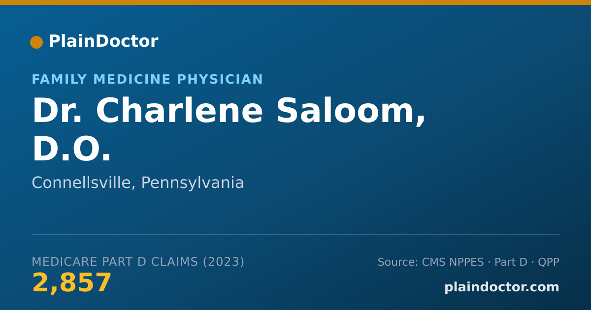 Shareable card for Charlene Saloom, D.O. - Family Medicine Physician, Connellsville, PA