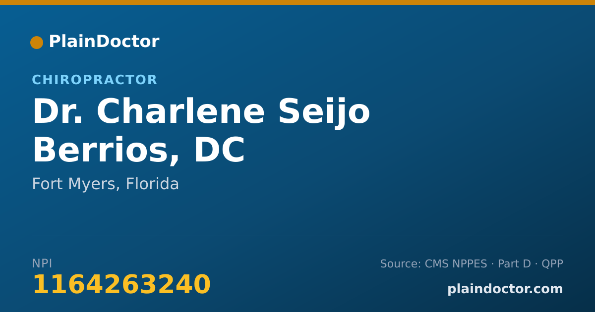 Shareable card for Charlene Seijo Berrios, DC - Chiropractor, Fort Myers, FL