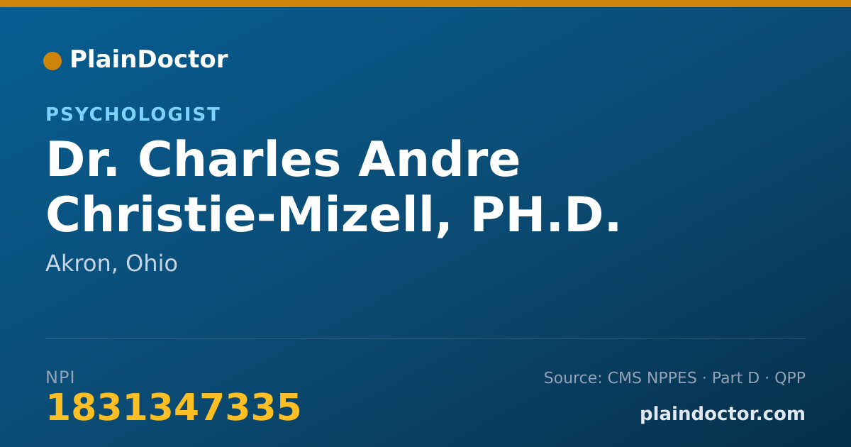 Shareable card for Charles Andre Christie-Mizell, PH.D. - Psychologist, Akron, OH