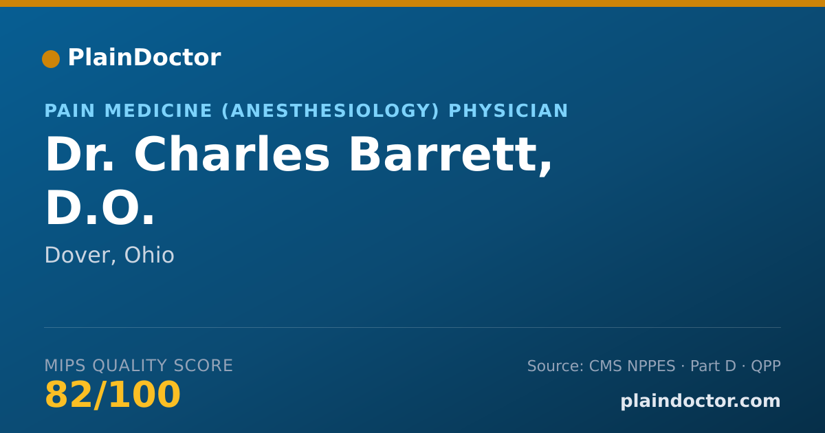 Shareable card for Charles Barrett, D.O. - Pain Medicine (Anesthesiology) Physician, Dover, OH