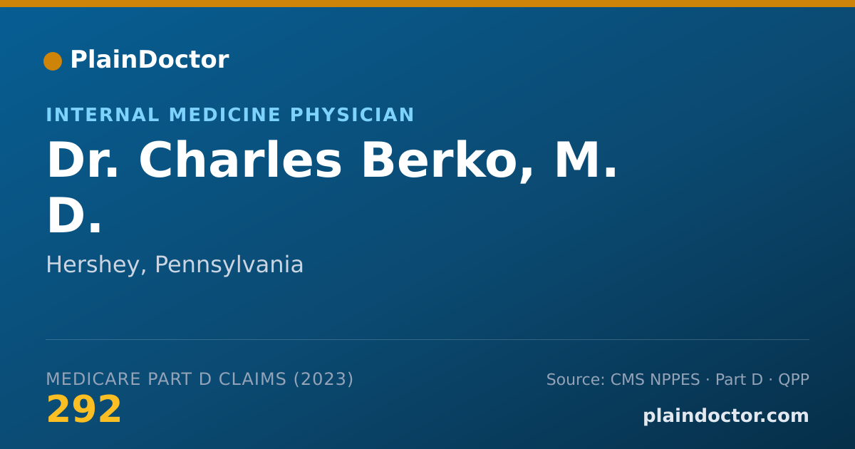 Shareable card for Charles Berko, M. D. - Internal Medicine Physician, Hershey, PA