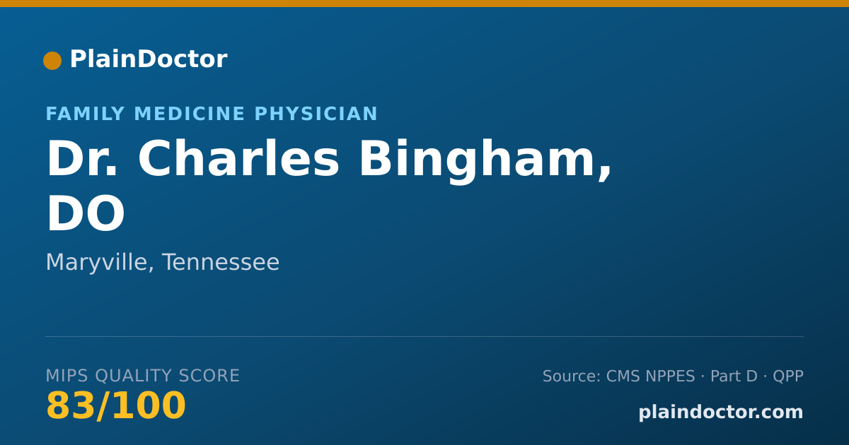 Shareable card for Charles Bingham, DO - Family Medicine Physician, Maryville, TN