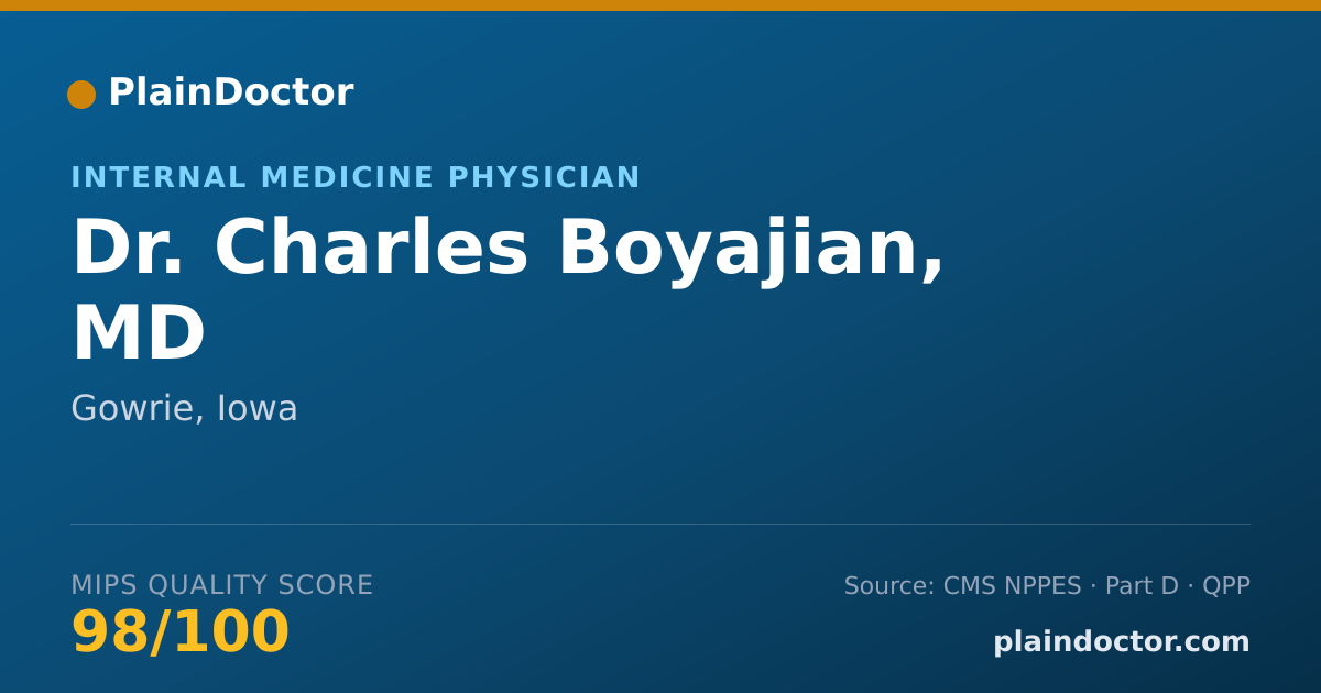 Shareable card for Charles Boyajian, MD - Internal Medicine Physician, Gowrie, IA