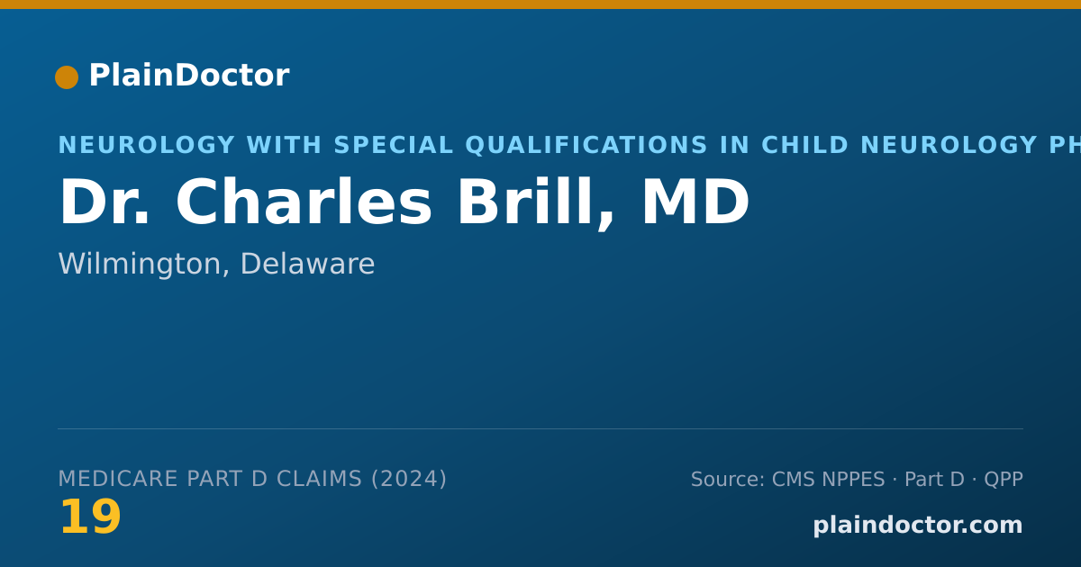Shareable card for Charles Brill, MD - Neurology with Special Qualifications in Child Neurology Physician, Wilmington, DE
