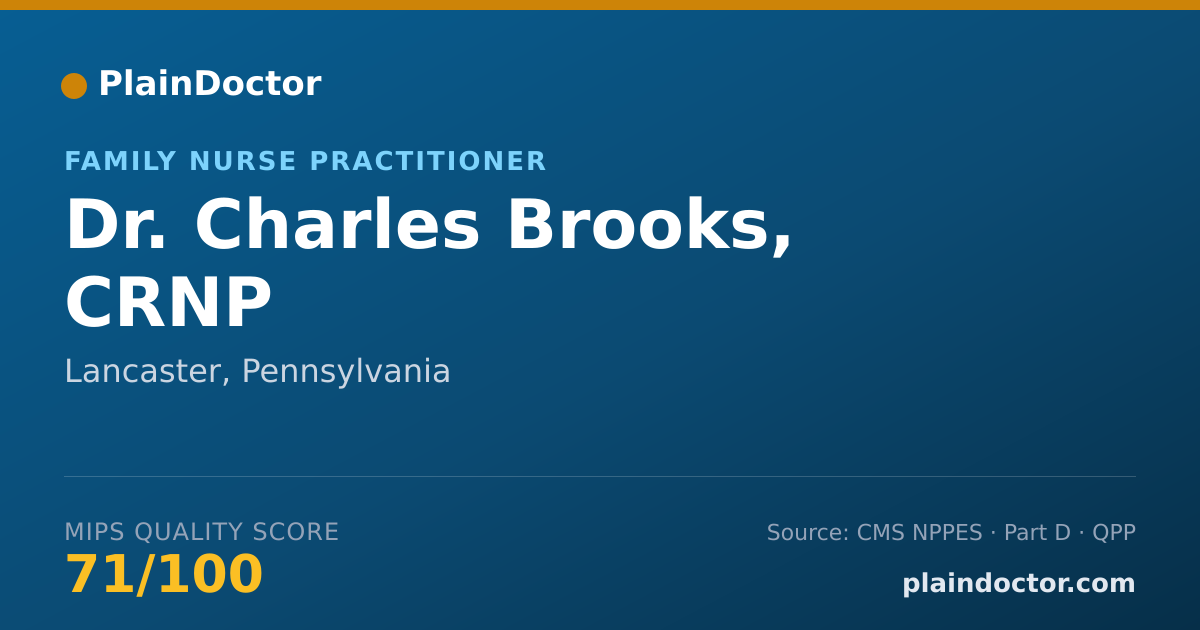 Shareable card for Charles Brooks, CRNP - Family Nurse Practitioner, Lancaster, PA