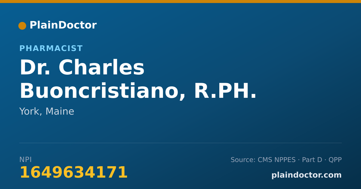 Shareable card for Charles Buoncristiano, R.PH. - Pharmacist, York, ME