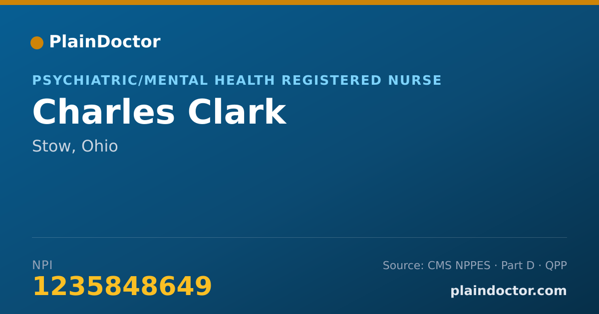 Shareable card for Charles Clark - Psychiatric/Mental Health Registered Nurse, Stow, OH