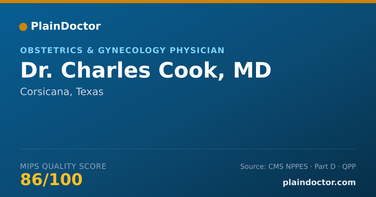 Shareable card for Charles Cook, MD - Obstetrics & Gynecology Physician, Corsicana, TX
