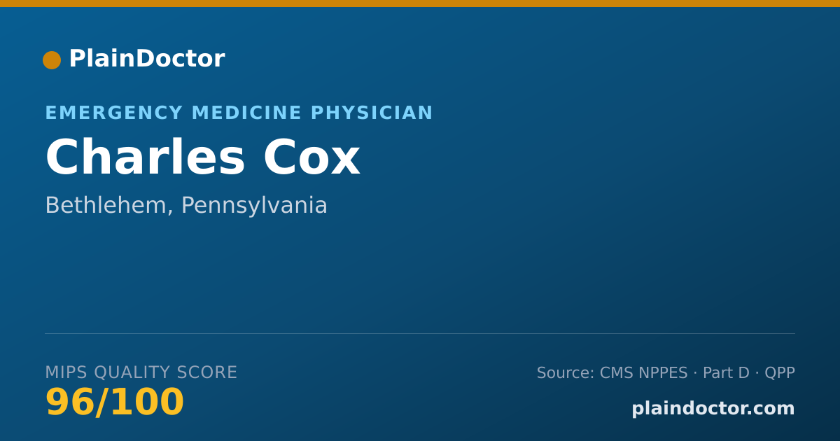Shareable card for Charles Cox - Emergency Medicine Physician, Bethlehem, PA
