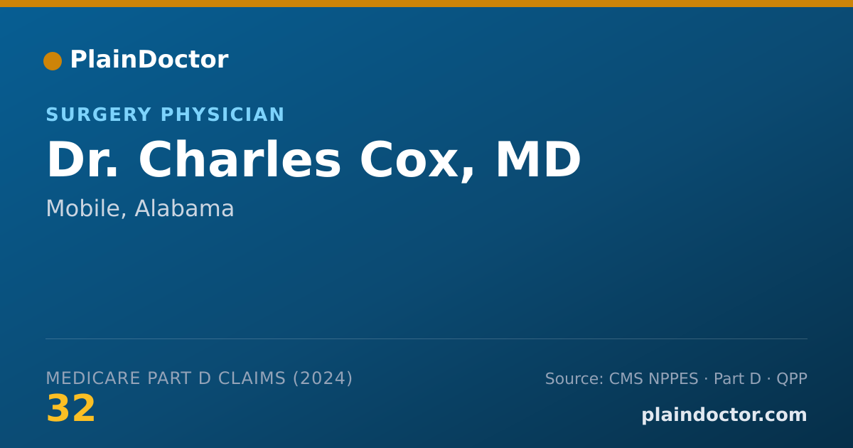 Shareable card for Charles Cox, MD - Surgery Physician, Mobile, AL