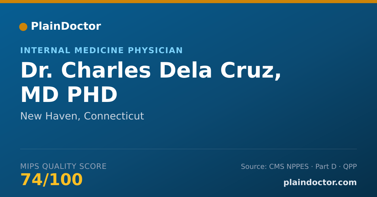 Shareable card for Charles Dela Cruz, MD PHD - Internal Medicine Physician, New Haven, CT