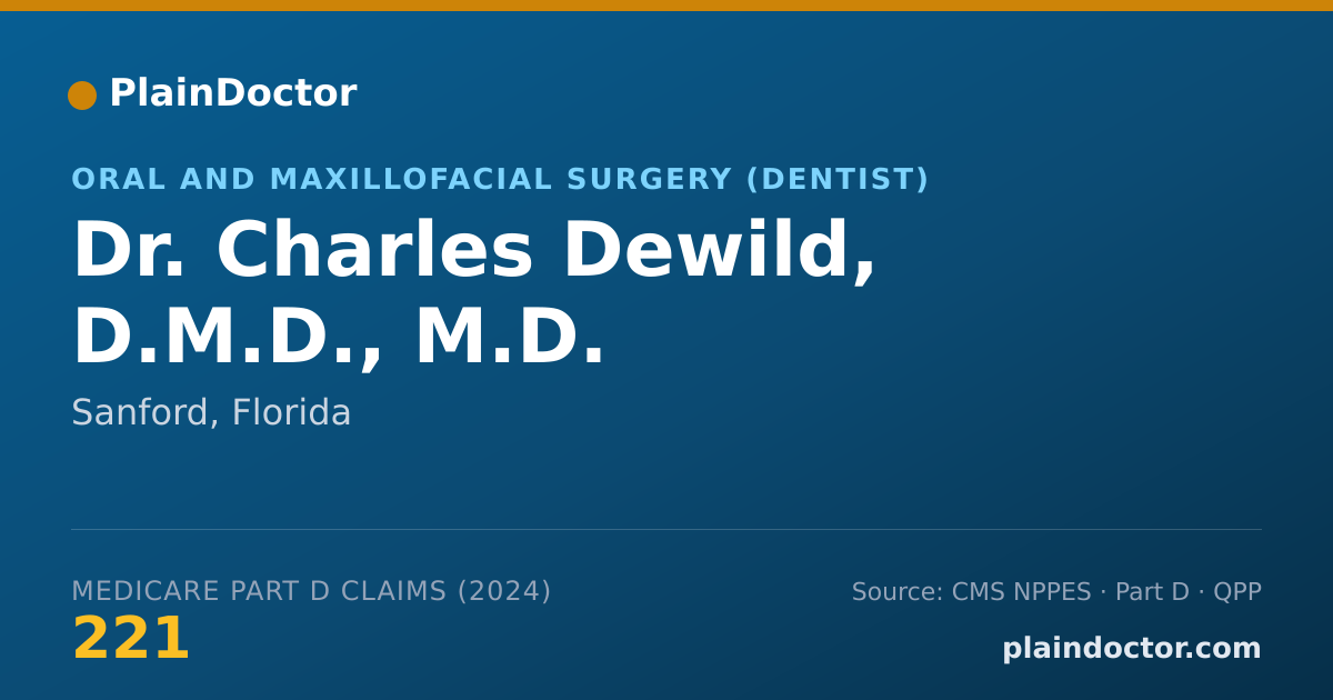 Shareable card for Charles Dewild, D.M.D., M.D. - Oral and Maxillofacial Surgery (Dentist), Sanford, FL