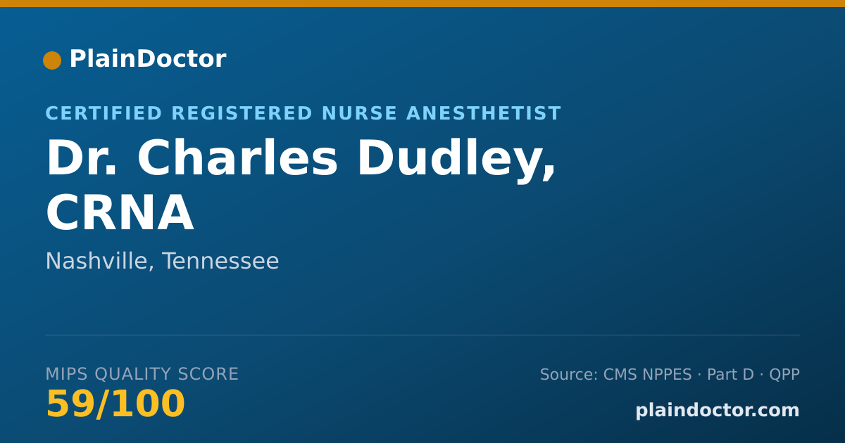 Shareable card for Charles Dudley, CRNA - Certified Registered Nurse Anesthetist, Nashville, TN