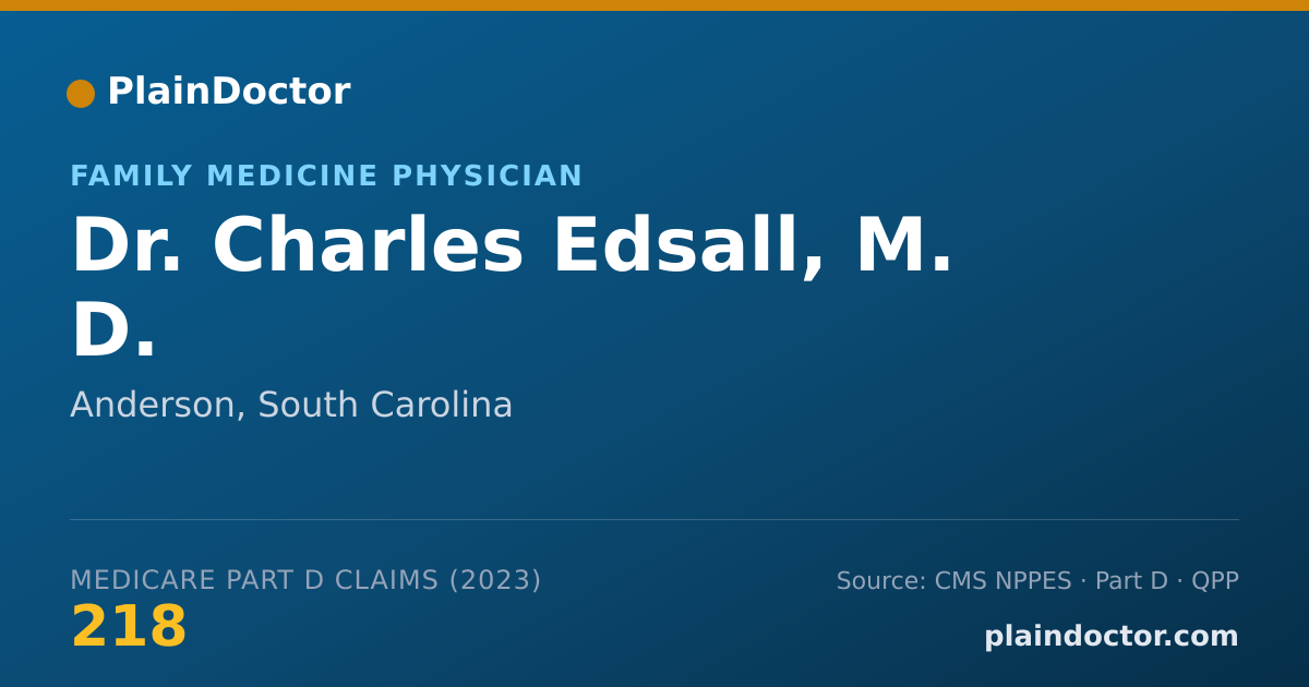 Shareable card for Charles Edsall, M. D. - Family Medicine Physician, Anderson, SC