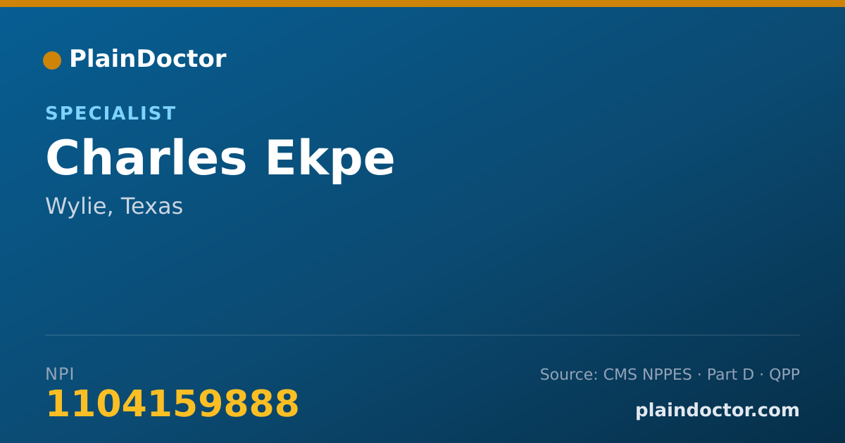 Shareable card for Charles Ekpe - Specialist, Wylie, TX
