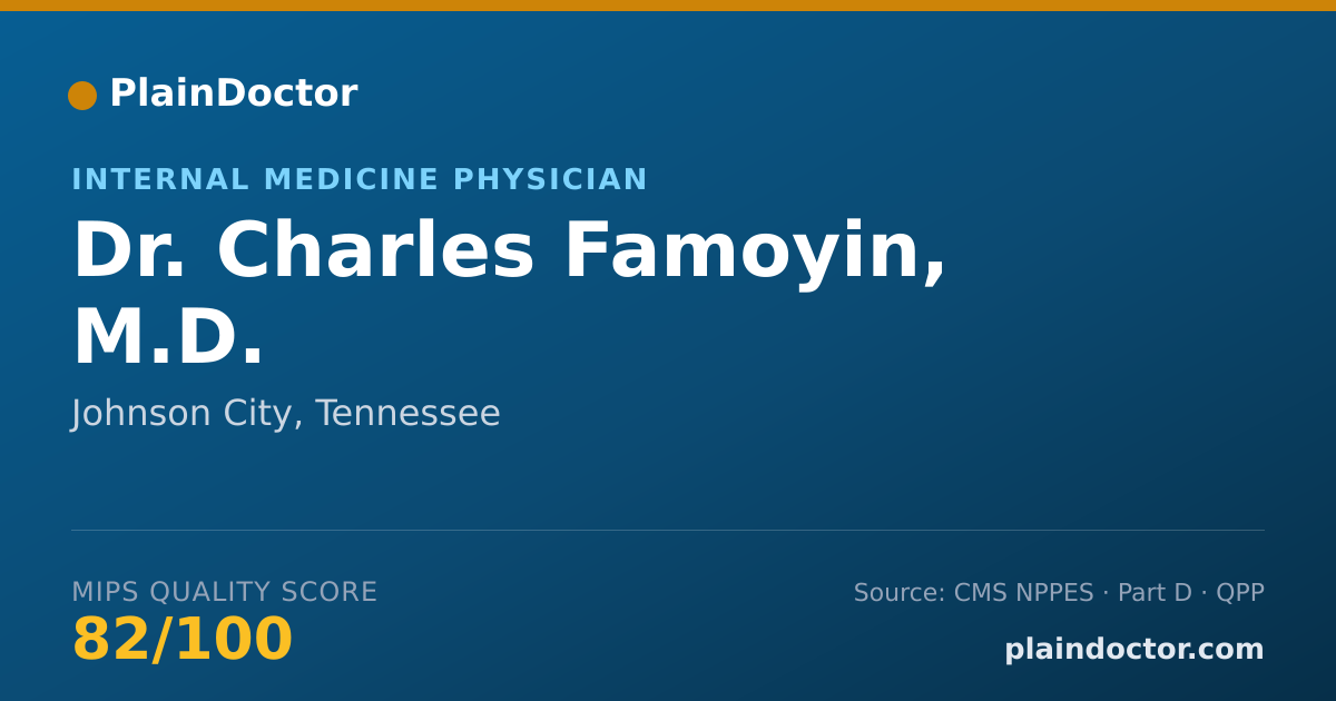 Shareable card for Charles Famoyin, M.D. - Internal Medicine Physician, Johnson City, TN