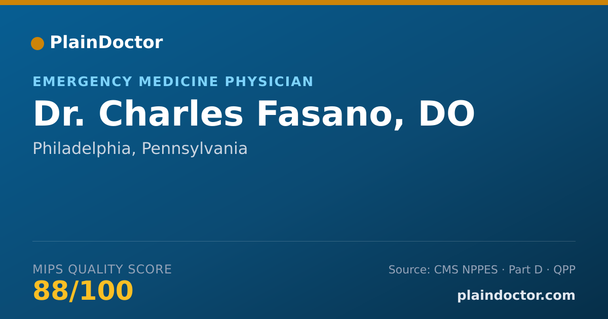 Shareable card for Charles Fasano, DO - Emergency Medicine Physician, Philadelphia, PA