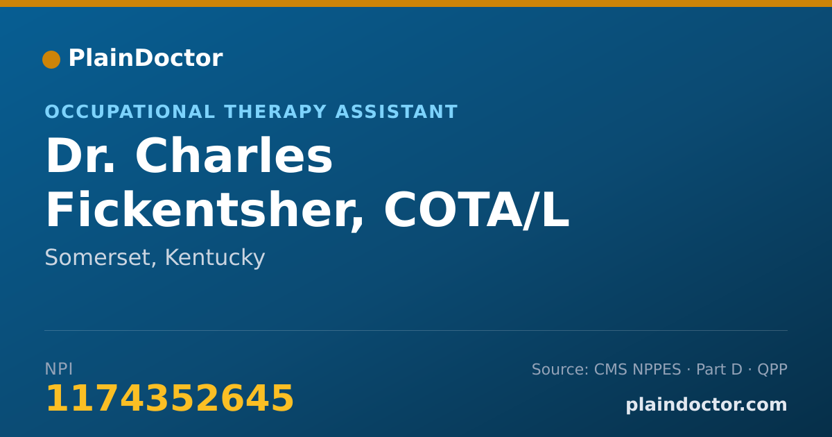 Shareable card for Charles Fickentsher, COTA/L - Occupational Therapy Assistant, Somerset, KY