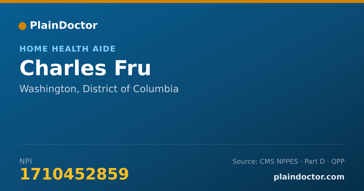 Shareable card for Charles Fru - Home Health Aide, Washington, DC